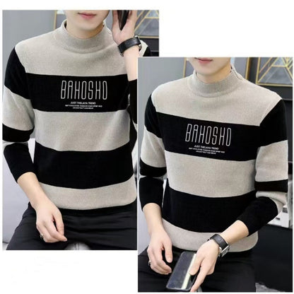 ✨Winterangebot💖Gestrickter Pullover mit Rundhalsausschnitt für Herren, gestreift