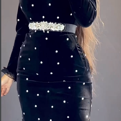 ✨Letzter Tag für 50% Rabatt👗💖Strassbesetztes Damenkleid mit Rüschensaum