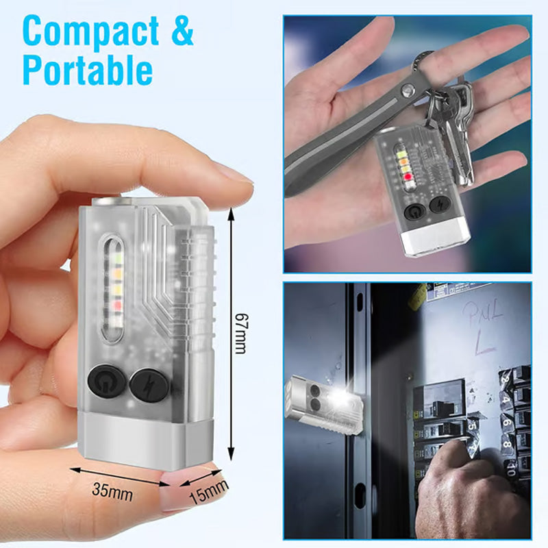 ✨💎Mini EDC Einstellbare Wiederaufladbare Schlüsselanhänger-Taschenlampe