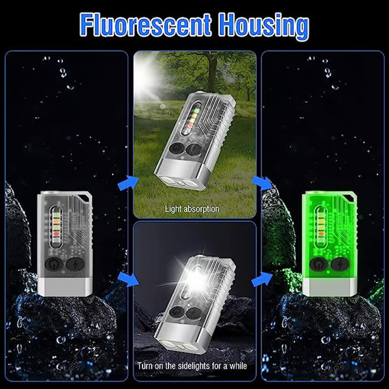 ✨💎Mini EDC Einstellbare Wiederaufladbare Schlüsselanhänger-Taschenlampe