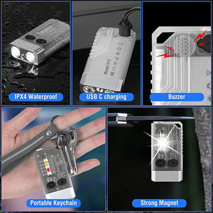 ✨💎Mini EDC Einstellbare Wiederaufladbare Schlüsselanhänger-Taschenlampe