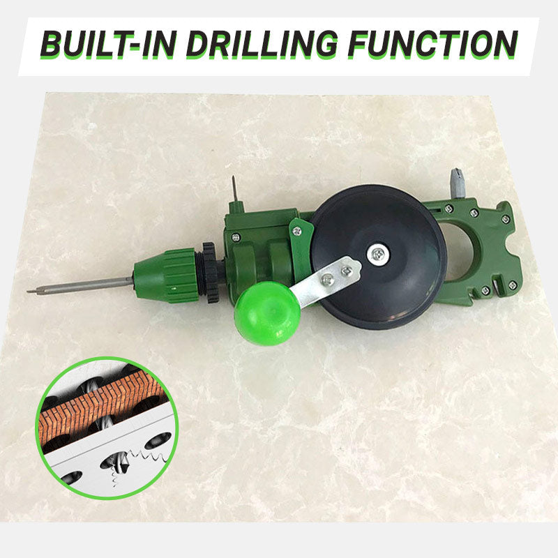 Multifunktionaler Glasschneider mit Bohrer und Messerschärfer