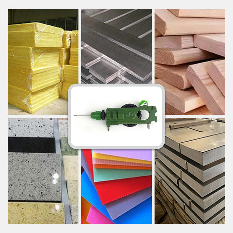 Multifunktionaler Glasschneider mit Bohrer und Messerschärfer