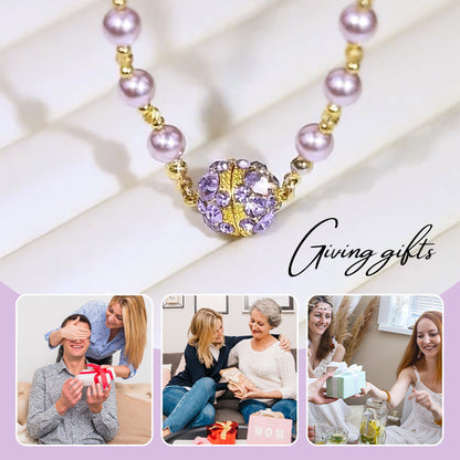 💎✨Elegante Imitationsperlenkette mit funkelnder magnetischer Strasskugel