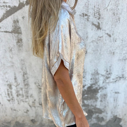 🔥2025 HEISSER VERKAUF🌸🔥 Langarmshirts mit bronzenem Revers für Damen