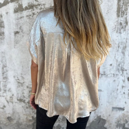🔥2025 HEISSER VERKAUF🌸🔥 Langarmshirts mit bronzenem Revers für Damen