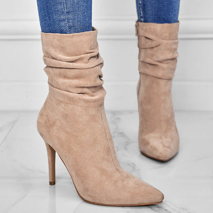 ⏰Maximal 44 % Rabatt🏆Kurze Damenstiefel mit hohem Absatz und spitzer Zehe