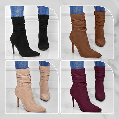 ⏰Maximal 44 % Rabatt🏆Kurze Damenstiefel mit hohem Absatz und spitzer Zehe