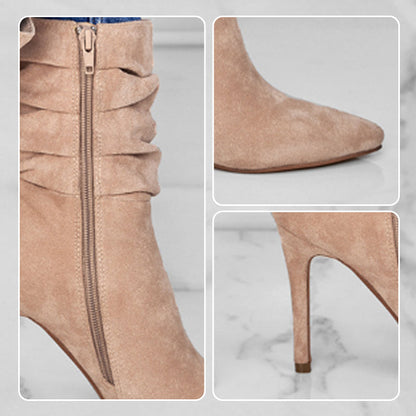⏰Maximal 44 % Rabatt🏆Kurze Damenstiefel mit hohem Absatz und spitzer Zehe