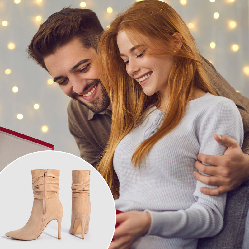 ⏰Maximal 44 % Rabatt🏆Kurze Damenstiefel mit hohem Absatz und spitzer Zehe