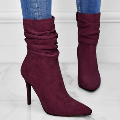 ⏰Maximal 44 % Rabatt🏆Kurze Damenstiefel mit hohem Absatz und spitzer Zehe
