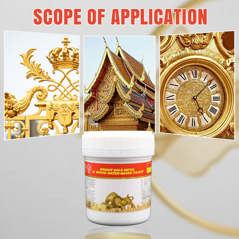 🔥2025 Verkauf zum halben Preis✨Goldglänzende Metall- und Holzfarbe auf Wasserbasis🏠