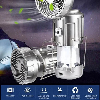 🔥2025 Heißer Verkauf🔥🍃Tragbare LED-Camping-Laterne mit Ventilator