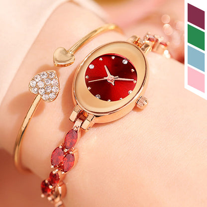 ✨2025 Neues Design✨💖Womne's farbige Zirkon-Armbanduhr