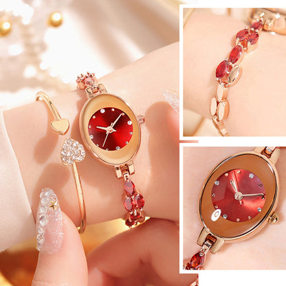 ✨2025 Neues Design✨💖Womne's farbige Zirkon-Armbanduhr