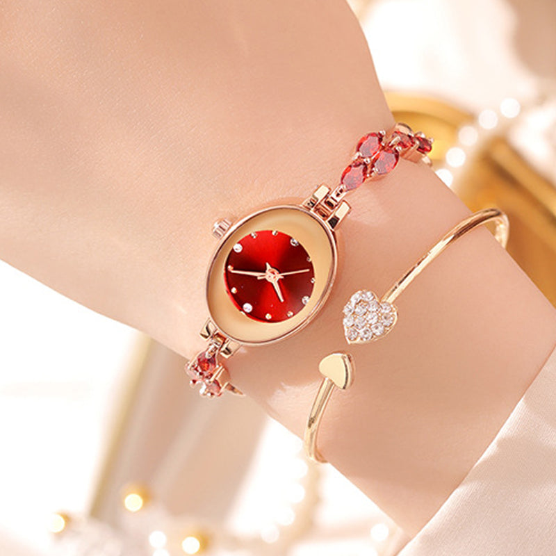 ✨2025 Neues Design✨💖Womne's farbige Zirkon-Armbanduhr
