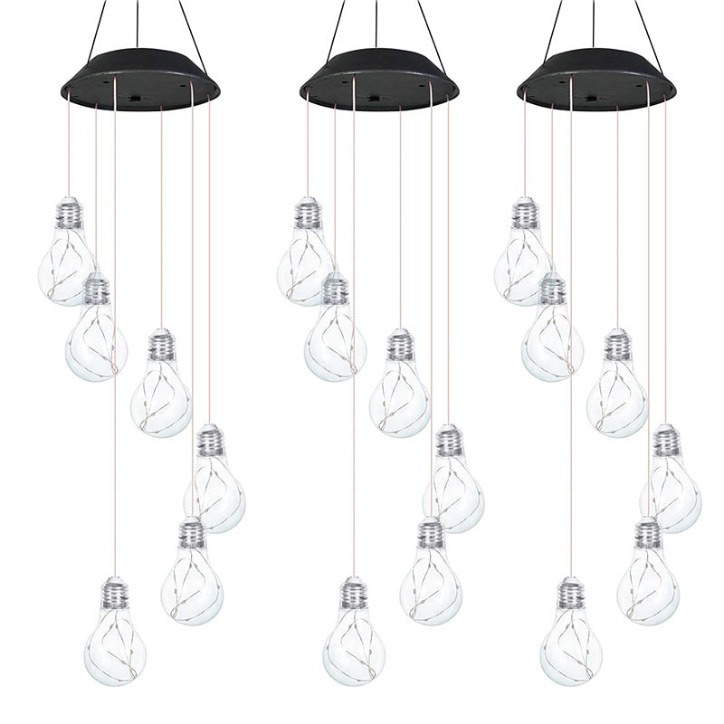 🌠2025 Neues Design🌠💡Buntes LED-Solar-Glühbirnen-Windspiel🌈