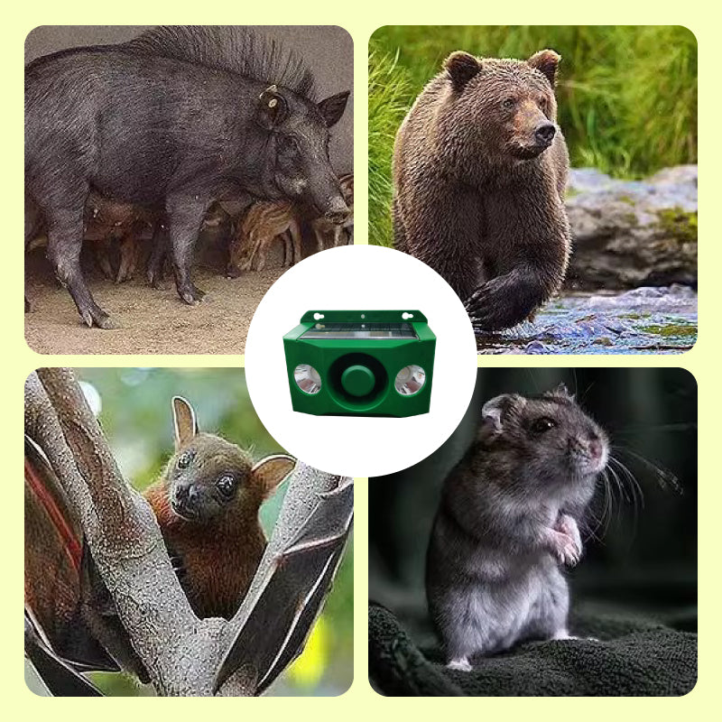 🚫🚨Solarbetriebene Tierabwehr-Warnlichter mit lautem Alarm🐨