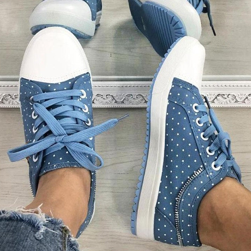 👟2025 Neues Design🙋‍♀️✨Damen Casual Flat Runde Zehe Lace Up Low Top Schuhe