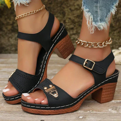 🪧Maximal 50 % Rabatt🌟Damen Sandalen mit Blockabsatz