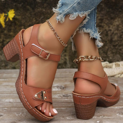🪧Maximal 50 % Rabatt🌟Damen Sandalen mit Blockabsatz
