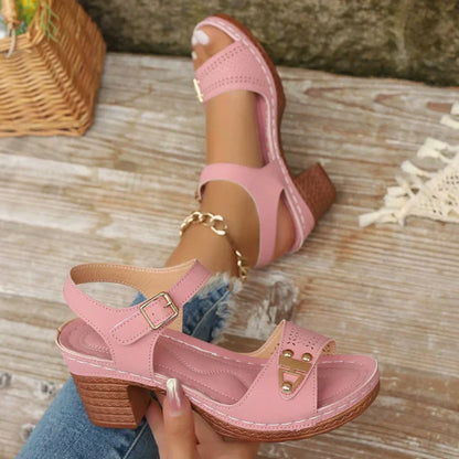 🌸NEU HOT SALE 50% OFF✨Elegante Damen-Sandalen mit Blockabsatz - stilvoll und bequem 👡✨