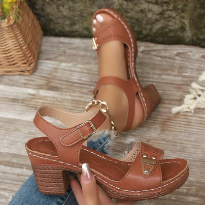 🌸NEU HOT SALE 50% OFF✨Elegante Damen-Sandalen mit Blockabsatz - stilvoll und bequem 👡✨