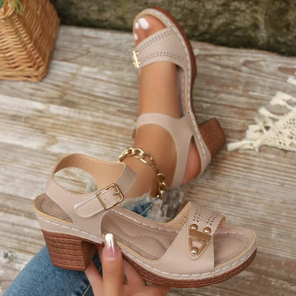 🌸NEU HOT SALE 50% OFF✨Elegante Damen-Sandalen mit Blockabsatz - stilvoll und bequem 👡✨