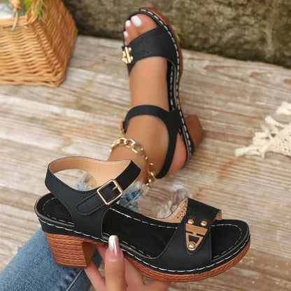 🌸NEU HOT SALE 50% OFF✨Elegante Damen-Sandalen mit Blockabsatz - stilvoll und bequem 👡✨