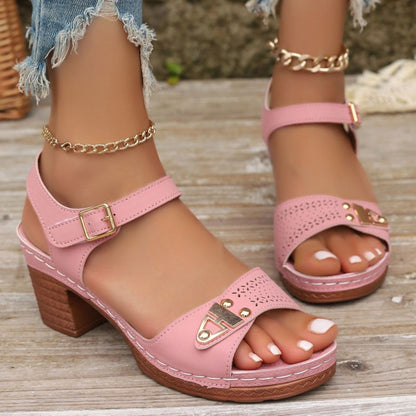 🌸NEU HOT SALE 50% OFF✨Elegante Damen-Sandalen mit Blockabsatz - stilvoll und bequem 👡✨
