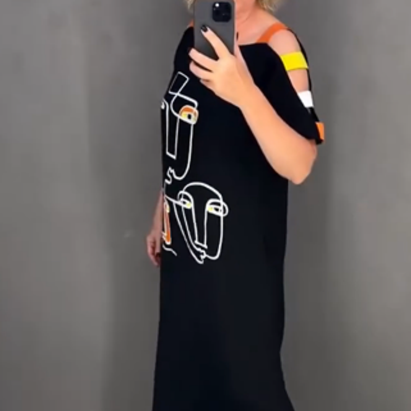 🌸Frühjahrsspecials💐 Damenmode bedrucktes kurzärmeliges Kleid