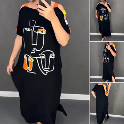 🌸Frühjahrsspecials💐 Damenmode bedrucktes kurzärmeliges Kleid