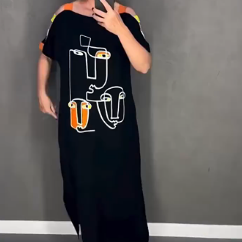 🌸Frühjahrsspecials💐 Damenmode bedrucktes kurzärmeliges Kleid