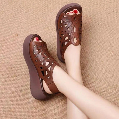 💃Damen leichte Freizeit Sandalen im Retro-Stil mit Cut-Outs🌸👡