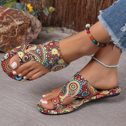 ⏳Begrenzte Zeit 50% Rabatt🩴Leichte orthopädische flache Sandalen für Damen🎨Vintage und Moderne kombiniert