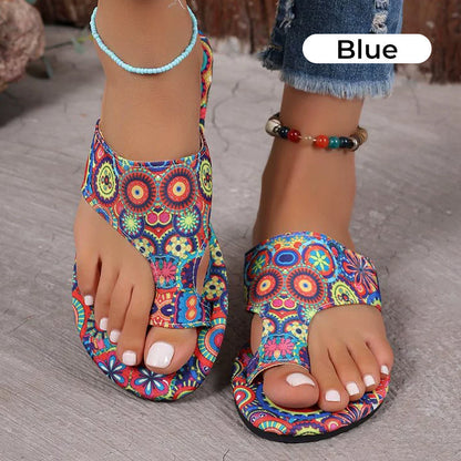 ⏳Begrenzte Zeit 50% Rabatt🩴Leichte orthopädische flache Sandalen für Damen🎨Vintage und Moderne kombiniert