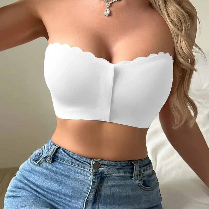 🔥 Letzter Tag 50% Rabatt! 🔥Kaufen Sie 2, bekommen Sie 1 kostenlos 🔥Nahtloser trägerloser Bandeau-BH mit Frontverschluss