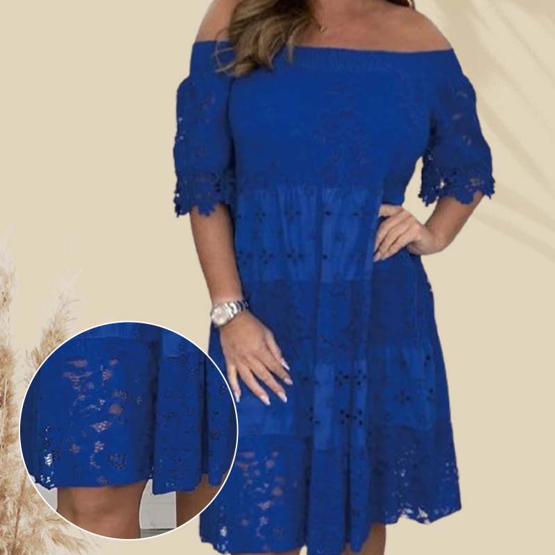 ✨2025 Neuer Verkauf✨💃Trägerloses Spitzenkleid mit hohlem Patchwork für Damen