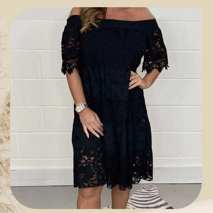 ✨2025 Neuer Verkauf✨💃Trägerloses Spitzenkleid mit hohlem Patchwork für Damen