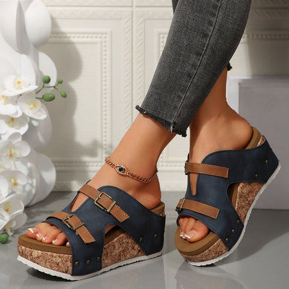 🔥Sommer-Neuankünfte🔥🩴Modische Plateau-Sandalen mit Keilabsatz für Damen
