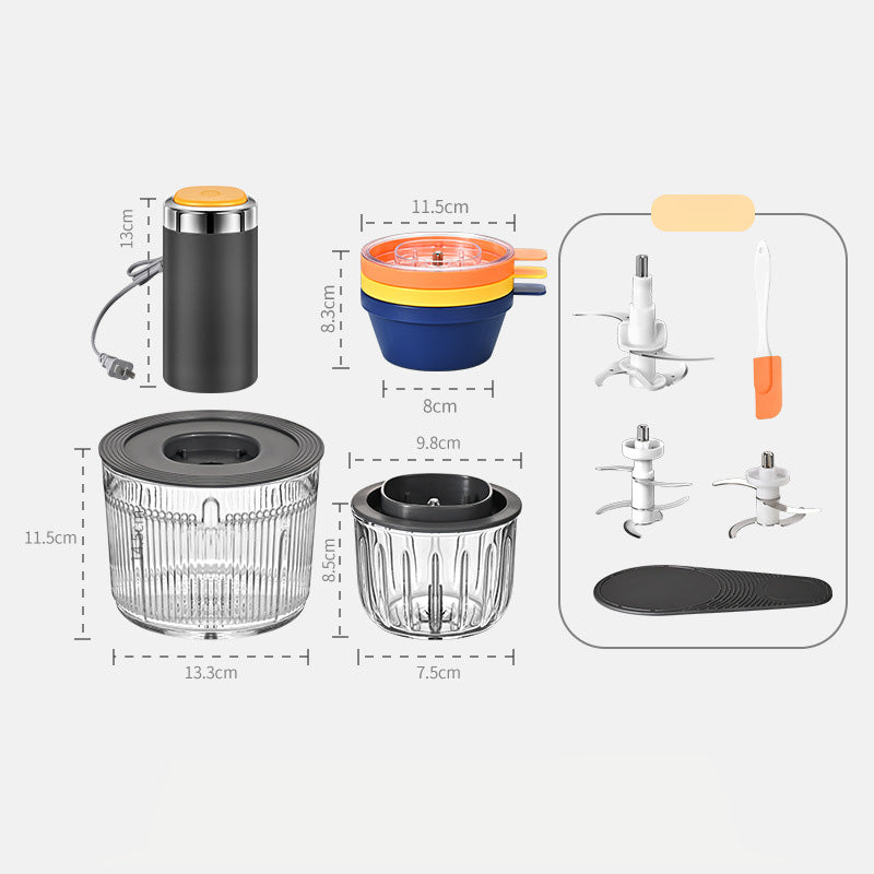 Multifunctional Electric Meat Grinder with 3 Bowls