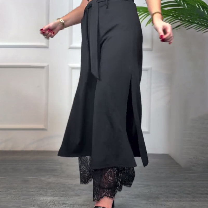 🌸Frühling/Sommer Special💐Damen Sexy Spitze gefüttert Weite Hosenbeine