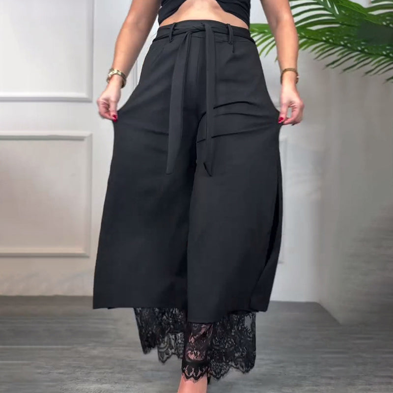 🌸Frühling/Sommer Special💐Damen Sexy Spitze gefüttert Weite Hosenbeine