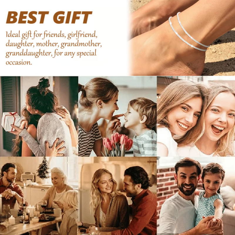 💜LAST DAY - BUY 1 GET 1 FREE💜Zierliches wasserdichtes Fußkettchen in Schichten