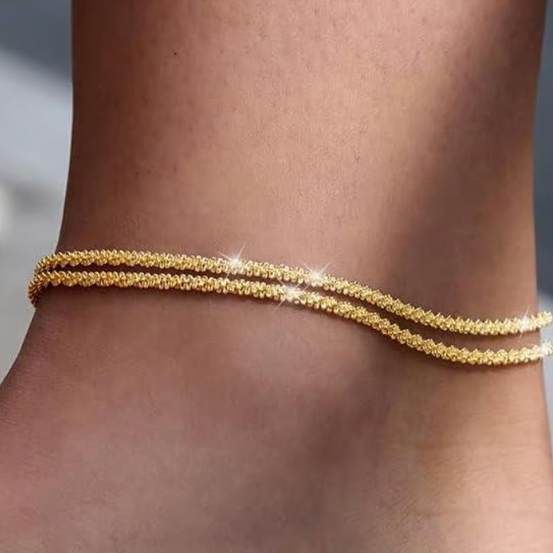 💜LAST DAY - BUY 1 GET 1 FREE💜Zierliches wasserdichtes Fußkettchen in Schichten