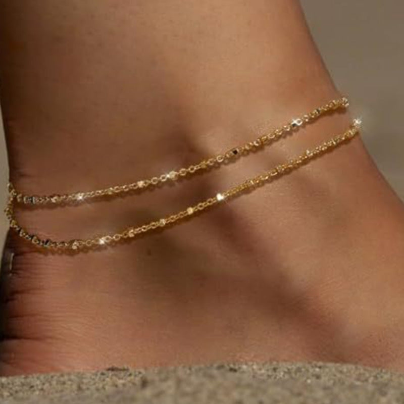 💜LAST DAY - BUY 1 GET 1 FREE💜Zierliches wasserdichtes Fußkettchen in Schichten