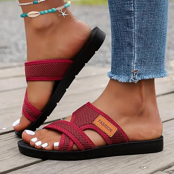 🔥2025 Sommer-Rabatt🩴Bequeme flache Sandalen mit offener Spitze für breite Füße💖