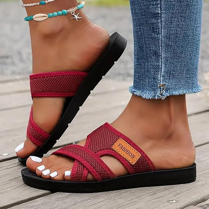 🔥2025 Sommer-Rabatt🩴Bequeme flache Sandalen mit offener Spitze für breite Füße💖
