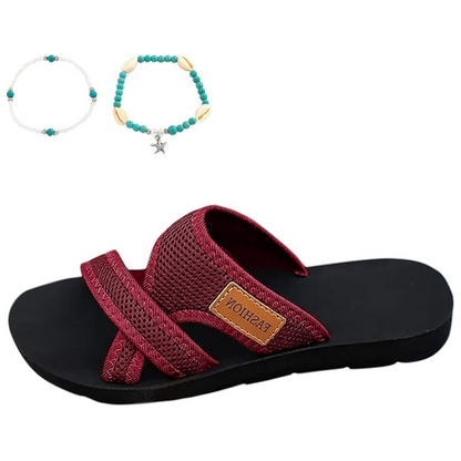 🔥2025 Sommer-Rabatt🩴Bequeme flache Sandalen mit offener Spitze für breite Füße💖
