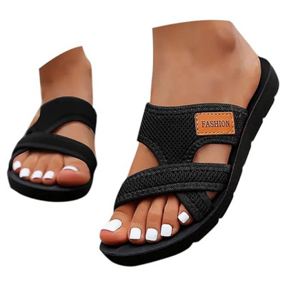 🔥2025 Sommer-Rabatt🩴Bequeme flache Sandalen mit offener Spitze für breite Füße💖